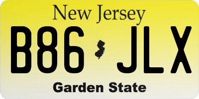 NJ license plate B86JLX