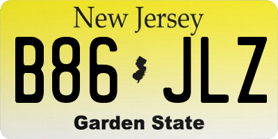NJ license plate B86JLZ