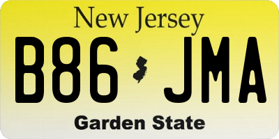 NJ license plate B86JMA