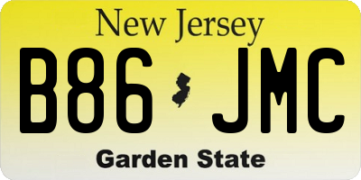NJ license plate B86JMC