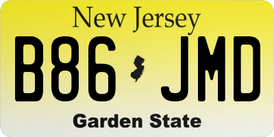 NJ license plate B86JMD