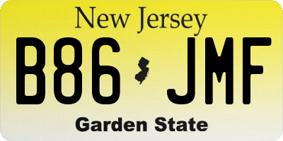 NJ license plate B86JMF