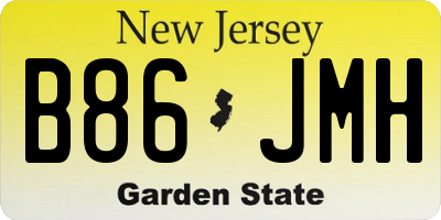 NJ license plate B86JMH