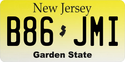 NJ license plate B86JMI