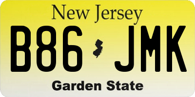 NJ license plate B86JMK