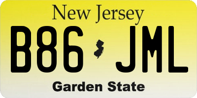 NJ license plate B86JML
