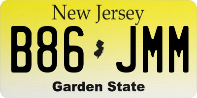 NJ license plate B86JMM
