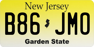 NJ license plate B86JMO