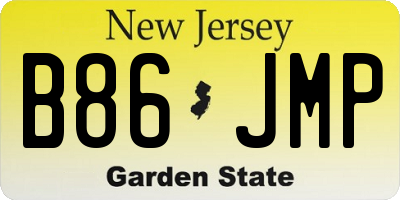NJ license plate B86JMP