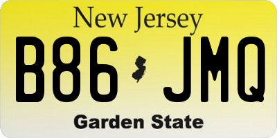 NJ license plate B86JMQ