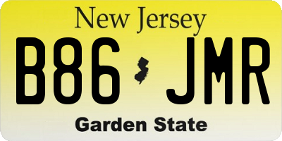 NJ license plate B86JMR