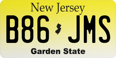 NJ license plate B86JMS