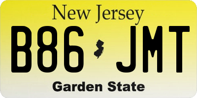 NJ license plate B86JMT