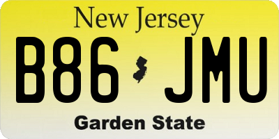 NJ license plate B86JMU