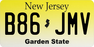 NJ license plate B86JMV