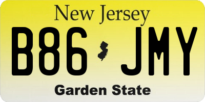 NJ license plate B86JMY