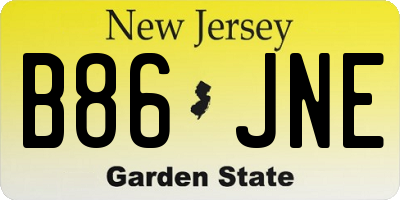 NJ license plate B86JNE