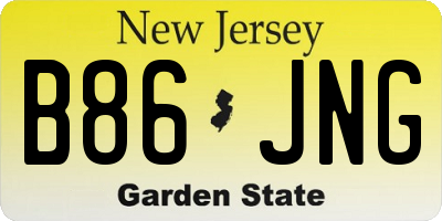 NJ license plate B86JNG