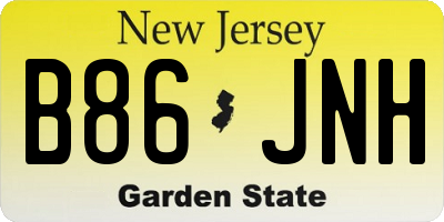 NJ license plate B86JNH