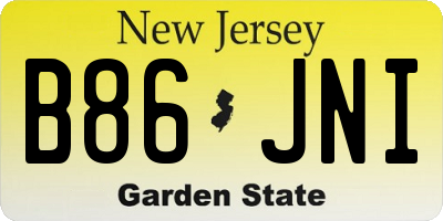 NJ license plate B86JNI