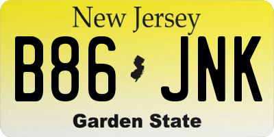 NJ license plate B86JNK