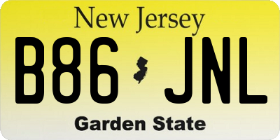 NJ license plate B86JNL