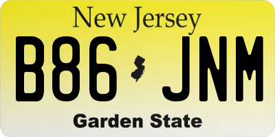 NJ license plate B86JNM