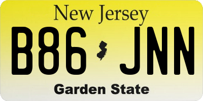 NJ license plate B86JNN
