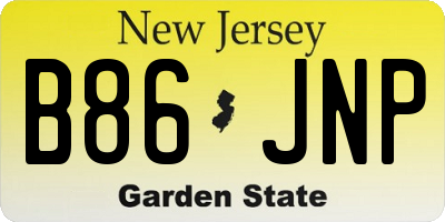 NJ license plate B86JNP