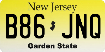 NJ license plate B86JNQ