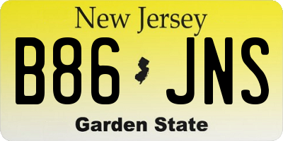 NJ license plate B86JNS
