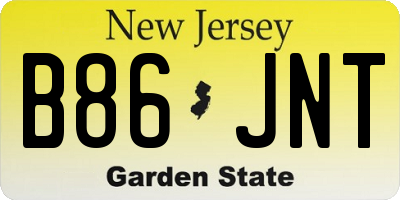 NJ license plate B86JNT