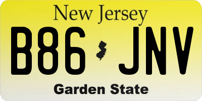 NJ license plate B86JNV
