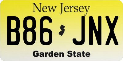 NJ license plate B86JNX
