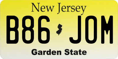 NJ license plate B86JOM