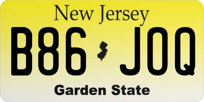 NJ license plate B86JOQ
