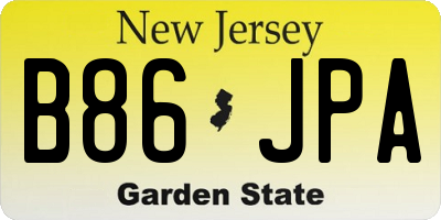 NJ license plate B86JPA