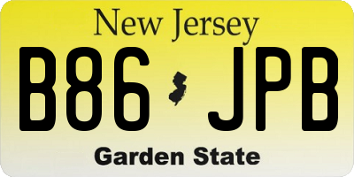 NJ license plate B86JPB