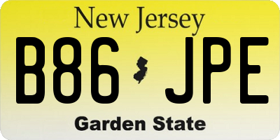 NJ license plate B86JPE
