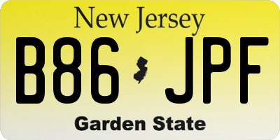 NJ license plate B86JPF