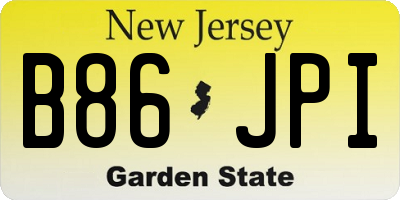 NJ license plate B86JPI