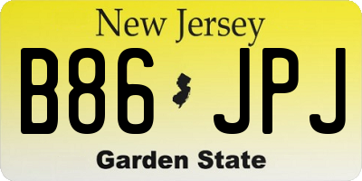 NJ license plate B86JPJ