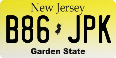 NJ license plate B86JPK