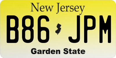 NJ license plate B86JPM