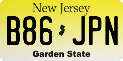 NJ license plate B86JPN