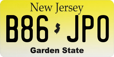 NJ license plate B86JPO