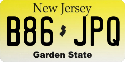 NJ license plate B86JPQ