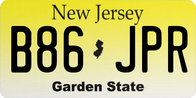 NJ license plate B86JPR