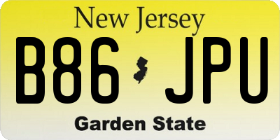 NJ license plate B86JPU