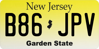 NJ license plate B86JPV